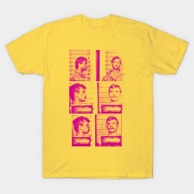 Jeffrey Dahmer ∆∆∆ Popart Styled Mugshot T-Shirt by DankFutura